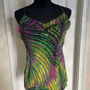 Worthington Green and Pink Camisole Top